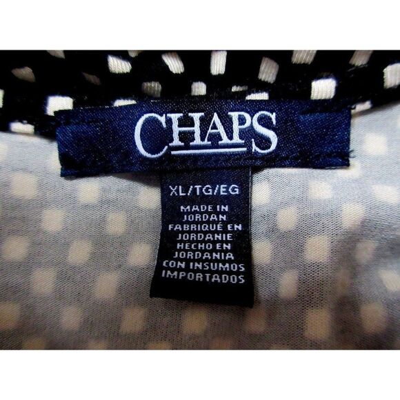 Chaps Sleeveless Mini Square Pullover Viscose Stretch Top Black & Cream XL NEW - Picture 6 of 7